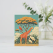 Giraffe und Safari Postkarte (Stehend Vorderseite)