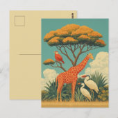 Giraffe und Safari Postkarte (Vorne/Hinten)