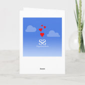 Giraffe und Schmetterling in Liebe Karte (Rückseite)