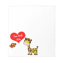 Giraffe und Schmetterling Notizblock