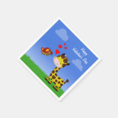 Giraffe und Schmetterling-Valentinstag Serviette (Ecke)