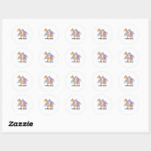 Giraffe und Unicorn Runder Aufkleber (Blatt)