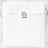 Giraffe und Unicorn Runder Aufkleber (Tasche)