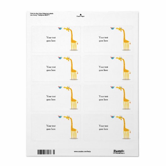 Giraffe und Vogel für niedlichen Cartoon (Vorne)