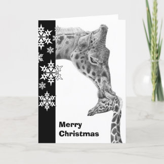 Giraffe und Weihnachtskarte Feiertagskarte
