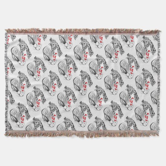 Giraffe und Weihnachtsmann Decke (Vorderseite)