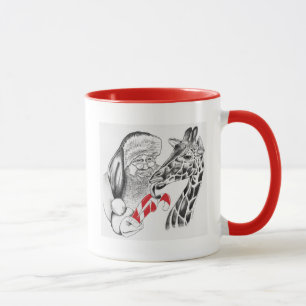 Giraffe und Weihnachtsmann Tasse