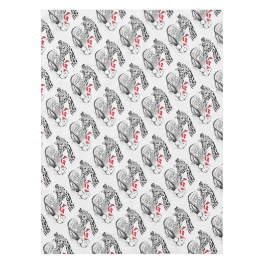 Giraffe und Weihnachtsmann Tischdecke (Vorderseite)