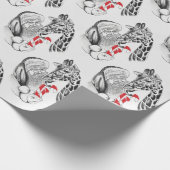 Giraffe und Weihnachtsmann-Weihnachten Geschenkpapier (Ecke)