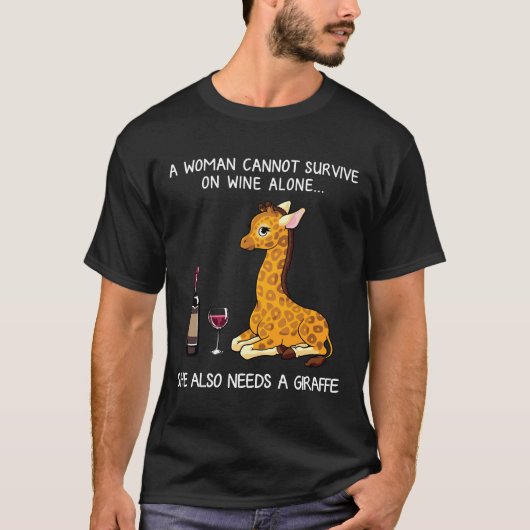 Giraffe und Wein Angepasst T-Shirt (Vorderseite)