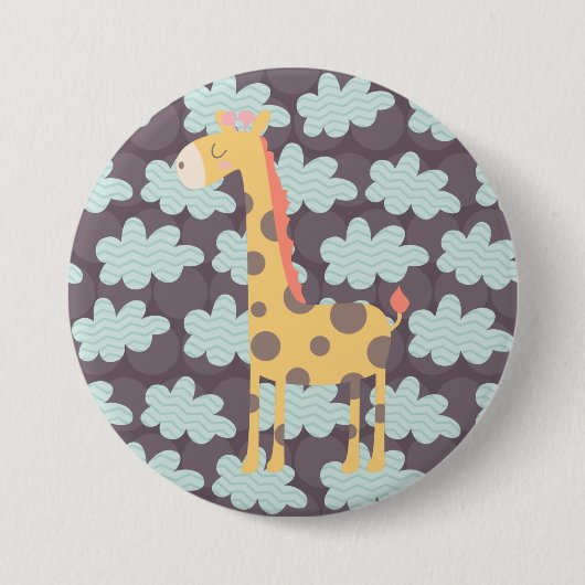 Giraffe und Wolken Button (Vorderseite)