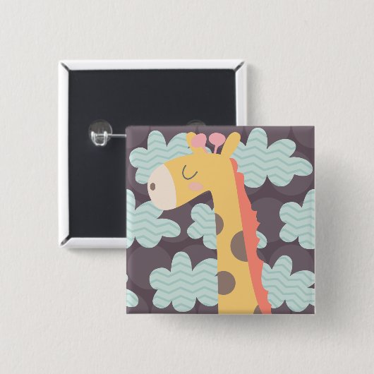 Giraffe und Wolken Button (Vorne & Hinten)
