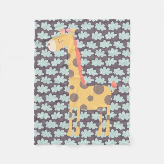 Giraffe und Wolken Fleecedecke (Vorderseite)