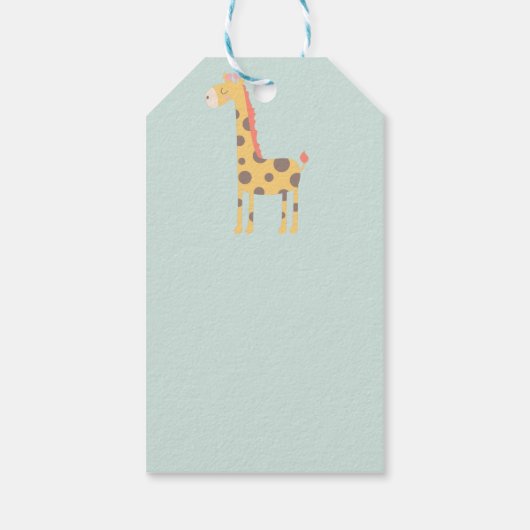 Giraffe und Wolken Geschenkanhänger (Rückseite)