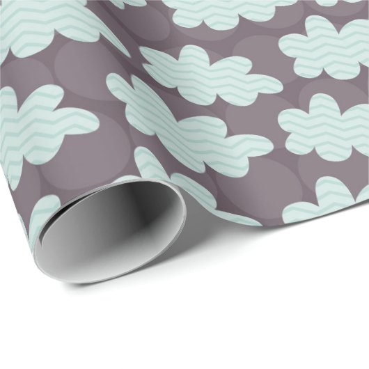 Giraffe und Wolken Geschenkpapier (Rolleneckpunkt)