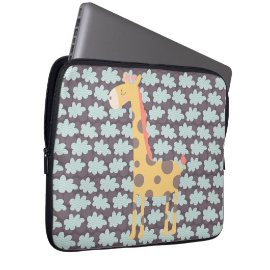 Giraffe und Wolken Laptopschutzhülle (Vorne Rechts)