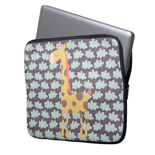 Giraffe und Wolken Laptopschutzhülle (Vorderseite Links)