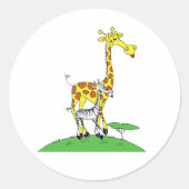 Giraffe und Zebra-Sticker Runder Aufkleber (Vorderseite)