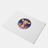 Giraffe unter Blume unter Sternenhimmel Fußmatte (Schrägansicht)