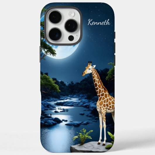 Giraffe unter einem Vollmond Case-Mate iPhone Hülle (Rückseite)