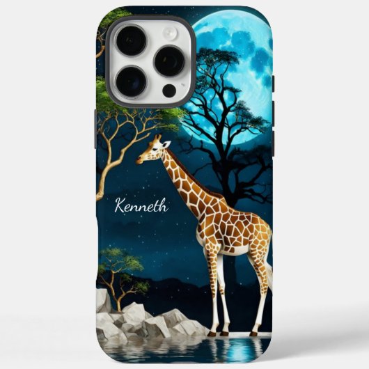 Giraffe unter Vollmond Case-Mate iPhone Hülle (Rückseite)