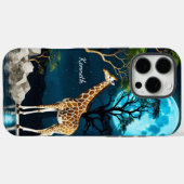 Giraffe unter Vollmond Case-Mate iPhone Hülle (Rückseite (Horizontal))