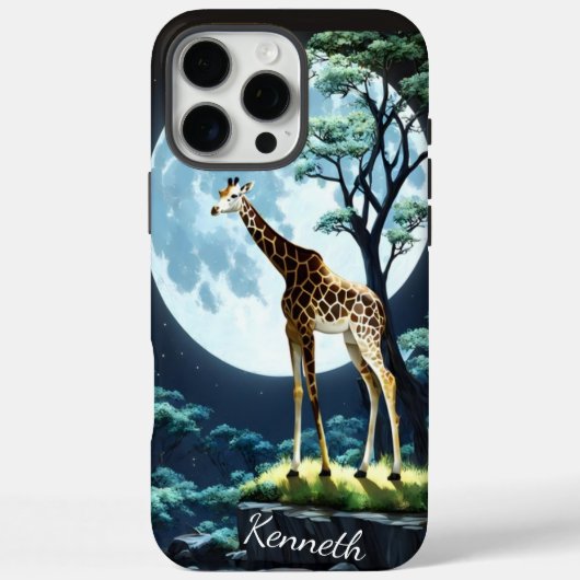 Giraffe unter Vollmond Case-Mate iPhone Hülle (Rückseite)
