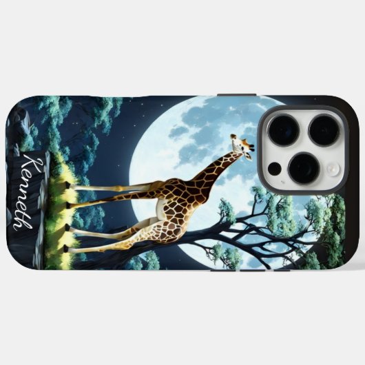 Giraffe unter Vollmond Case-Mate iPhone Hülle (Rückseite (Horizontal))
