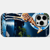 Giraffe unter Vollmond Case-Mate iPhone Hülle (Rückseite (Horizontal))