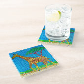 Giraffe - Untersetzer aus Glas (Schrägansicht)