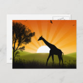 Giraffe unterwegs postkarte (Vorne/Hinten)