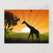Giraffe unterwegs postkarte (Vorderseite)