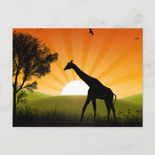 Giraffe unterwegs postkarte (Vorderseite)