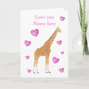 Giraffe Valentine Feiertagskarte