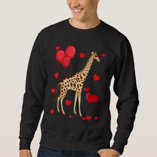 Giraffe Valentine s Day heart Animals Sweatshirt (Vorderseite)