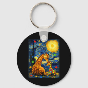 Giraffe Van Gogh Tiere Autismus-Bewusstsein Matchi Schlüsselanhänger