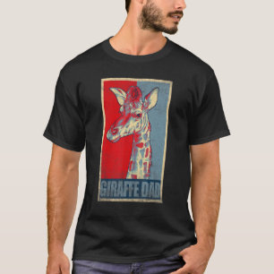 Giraffe Vater Vintag Papa Giraffe Niedlich VaterDa T-Shirt