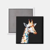 Giraffe Vector Art mit lebhaften Farben Magnet (Vorderseite/Rückseite)