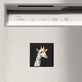 Giraffe Vector Art mit lebhaften Farben Magnet (In Situ (Geschirrspüler))