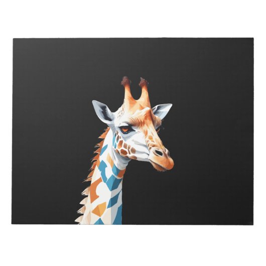 Giraffe Vector Art mit lebhaften Farben Notizblock (Vorderseite)