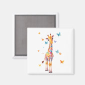 Giraffe Vector Painting Adorable Fun Animal Play Magnet (Vorderseite/Rückseite)