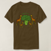 Giraffe Vegetarian Family Eating Broccoli T-Shirt (Design vorne)