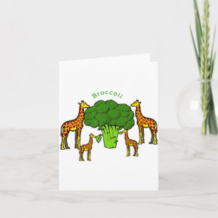Giraffe Vegetarier Familie Isst Brokkoli T-Shirt Karte