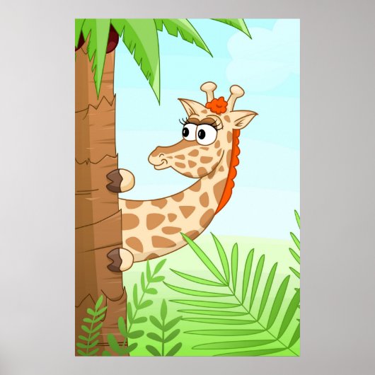 Giraffe verbergen poster (Vorne)