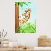 Giraffe verbergen poster (Küche)
