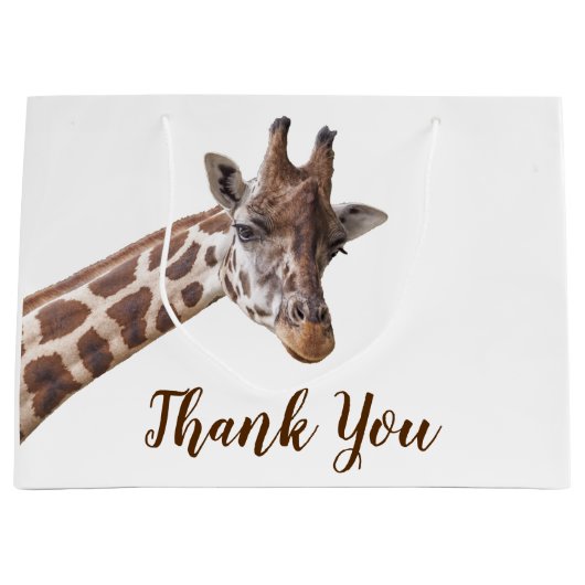 Giraffe Vielen Dank Große Geschenktüte (Vorderseite)