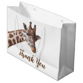 Giraffe Vielen Dank Große Geschenktüte (Vorderseite Schrägansicht)
