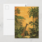 Giraffe Vintag Postkarte (Vorne/Hinten)