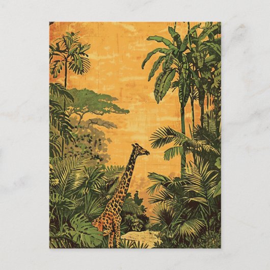 Giraffe Vintag Postkarte (Vorderseite)