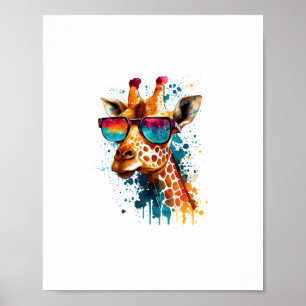 Giraffe Vintage Sonnenbrille Funny African Animal Poster